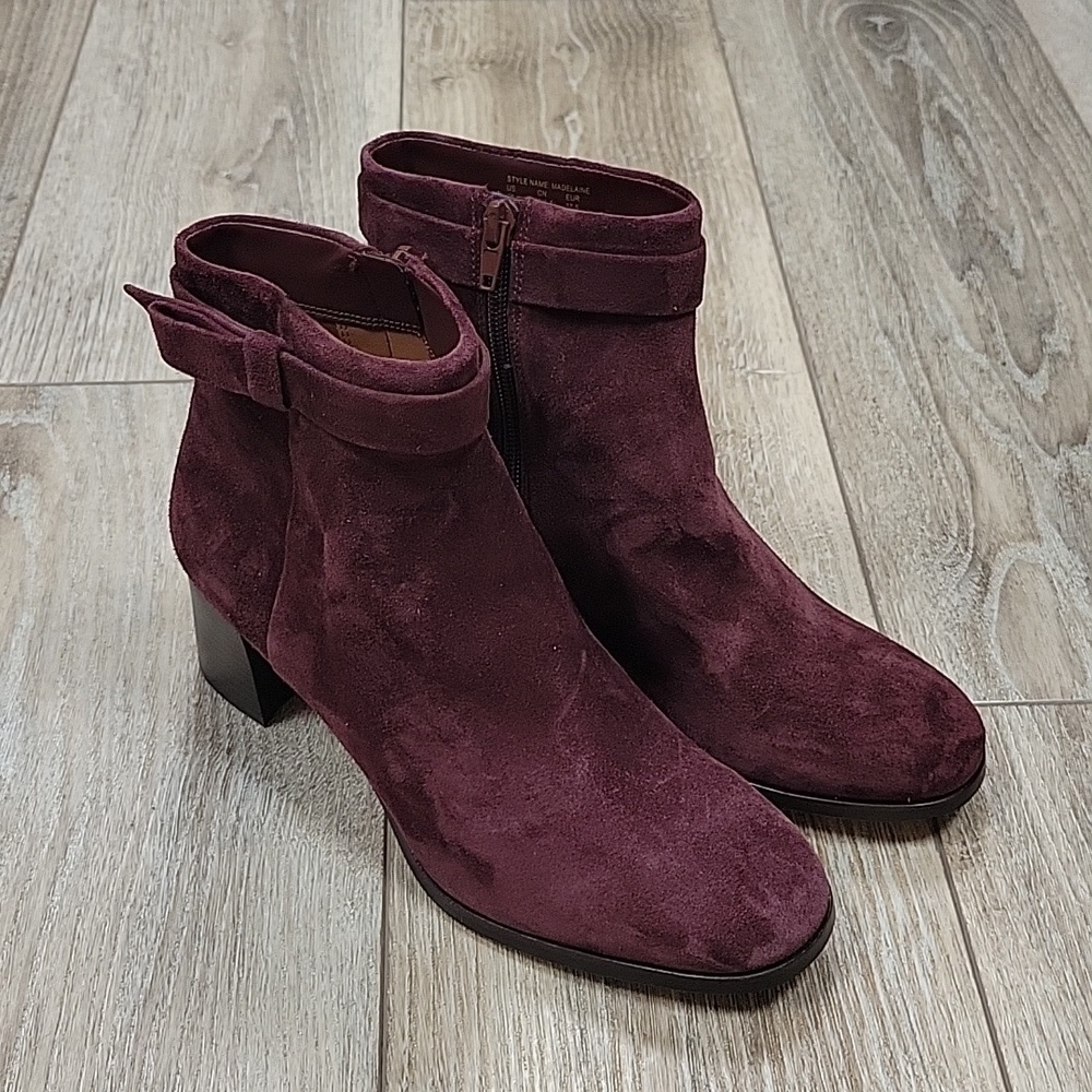 Kate Spade New York Size 7 Burgundy Suede Madelaine Bootie